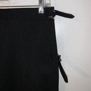 Women's Black Wool Wrap Skirt